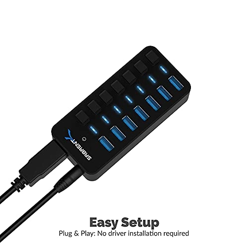 7 Port USB 3.0 Hub - 36W Individual Power Switches