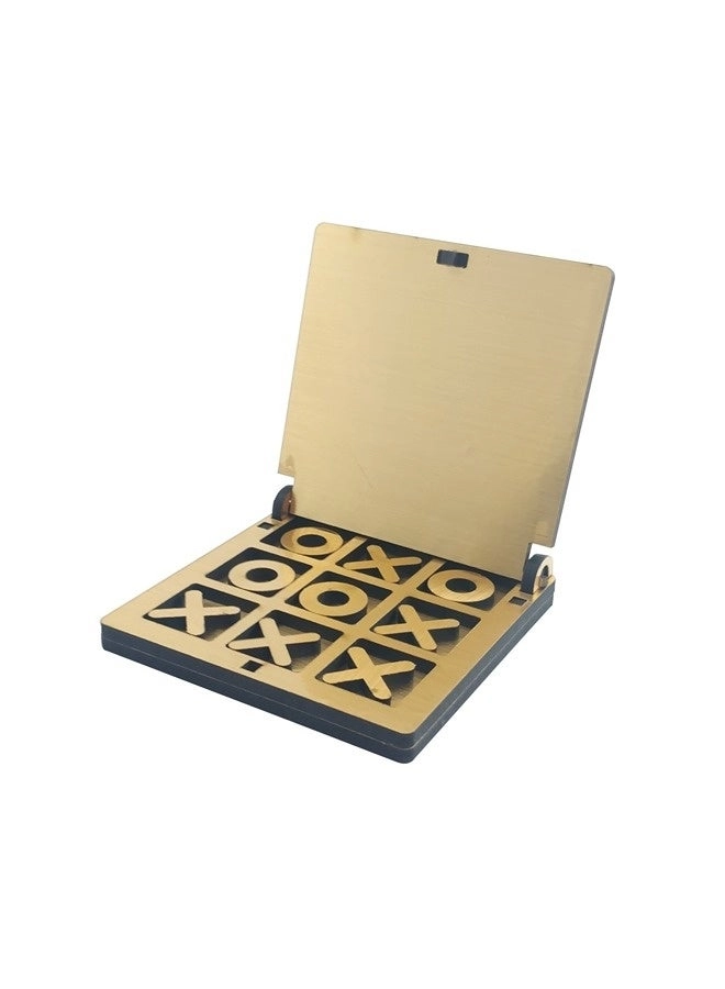Tic Tac Toe - Wooden Mini Golden Finish