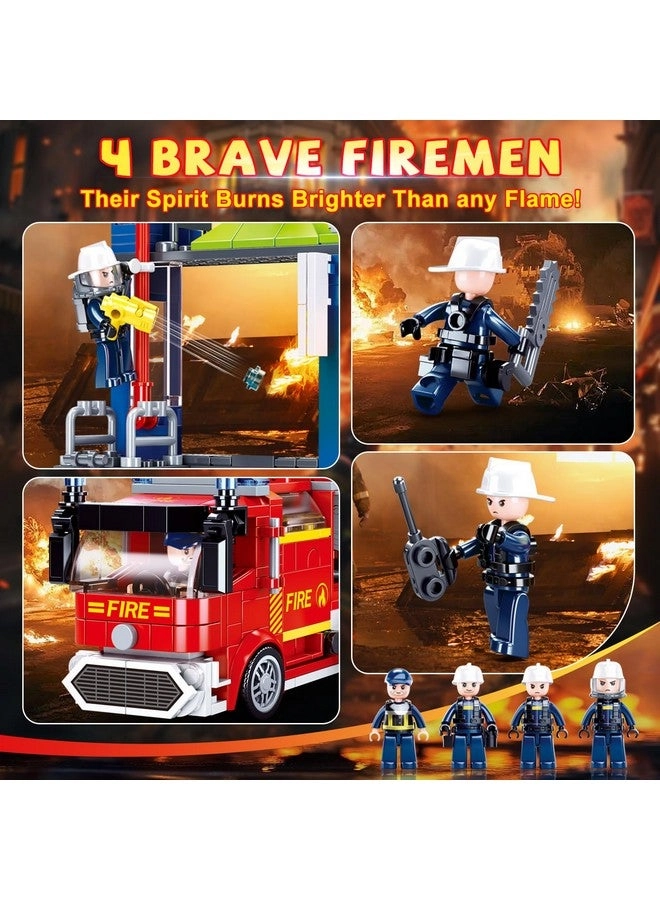 City Fire Training Set - Fire Rescue 4 Minifigures Fire Truck