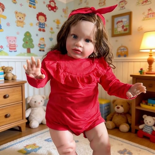 Pippa Reborn Baby Doll - 26 inch Cotton Vinyl Hand-rooted Curly Hair Ages 3+