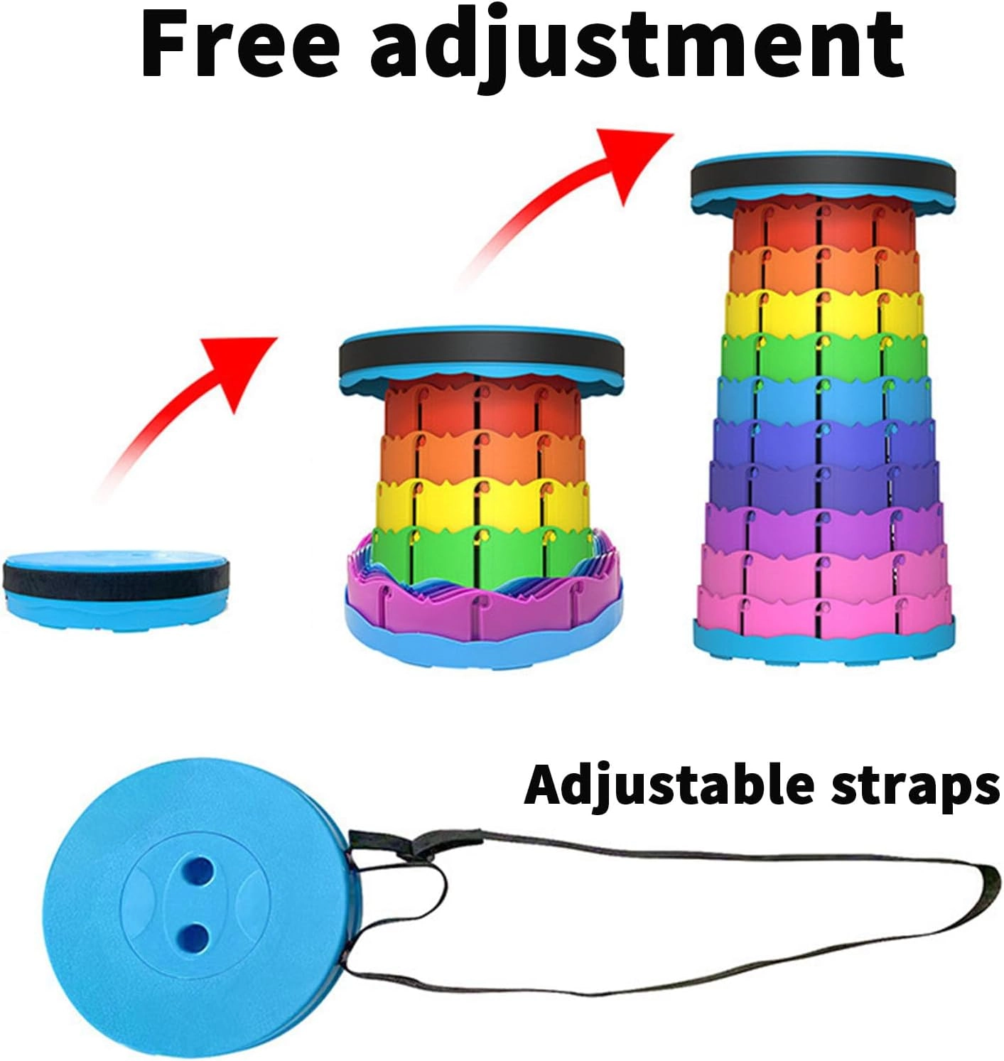 Round Rainbow Folding Stool - 400 lbs