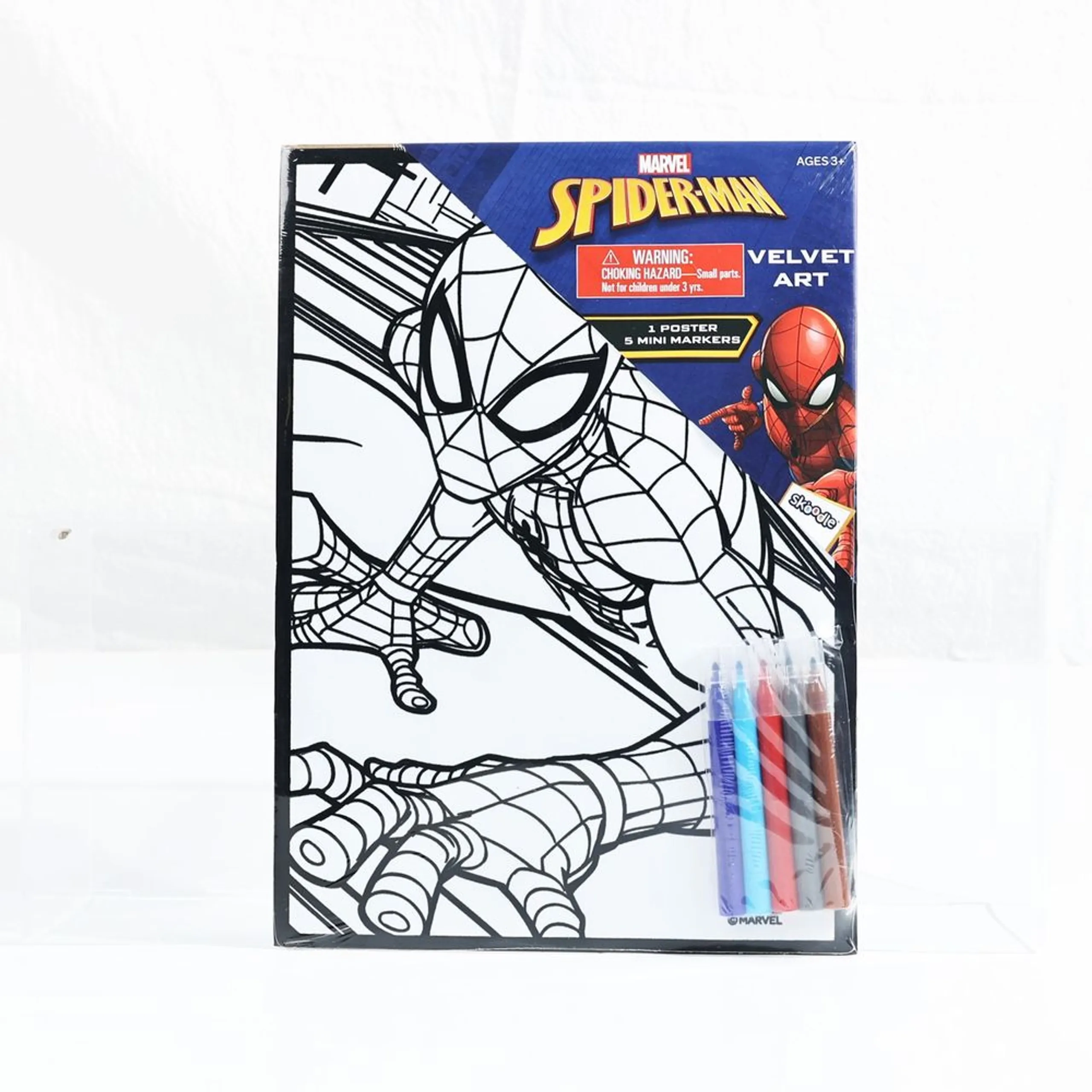 Spider Man Velvet Art - 3+ years 1 Velvet Poster & 5 Mini Markers