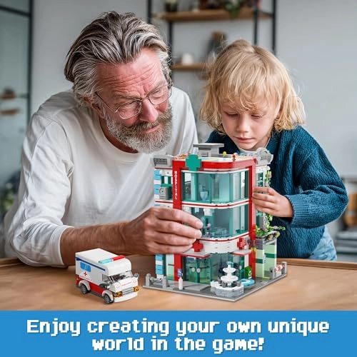 City Hospital Building Block Set - Ambulance Miniature Hospital World