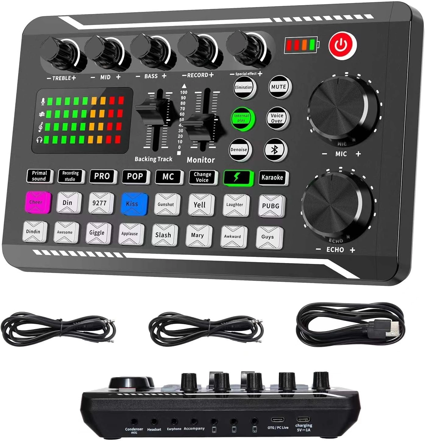 Nnewvante BM-800 + F998 + Earbuds + Desktop Mic Stand + Data Cables Wired Microphone Bundle