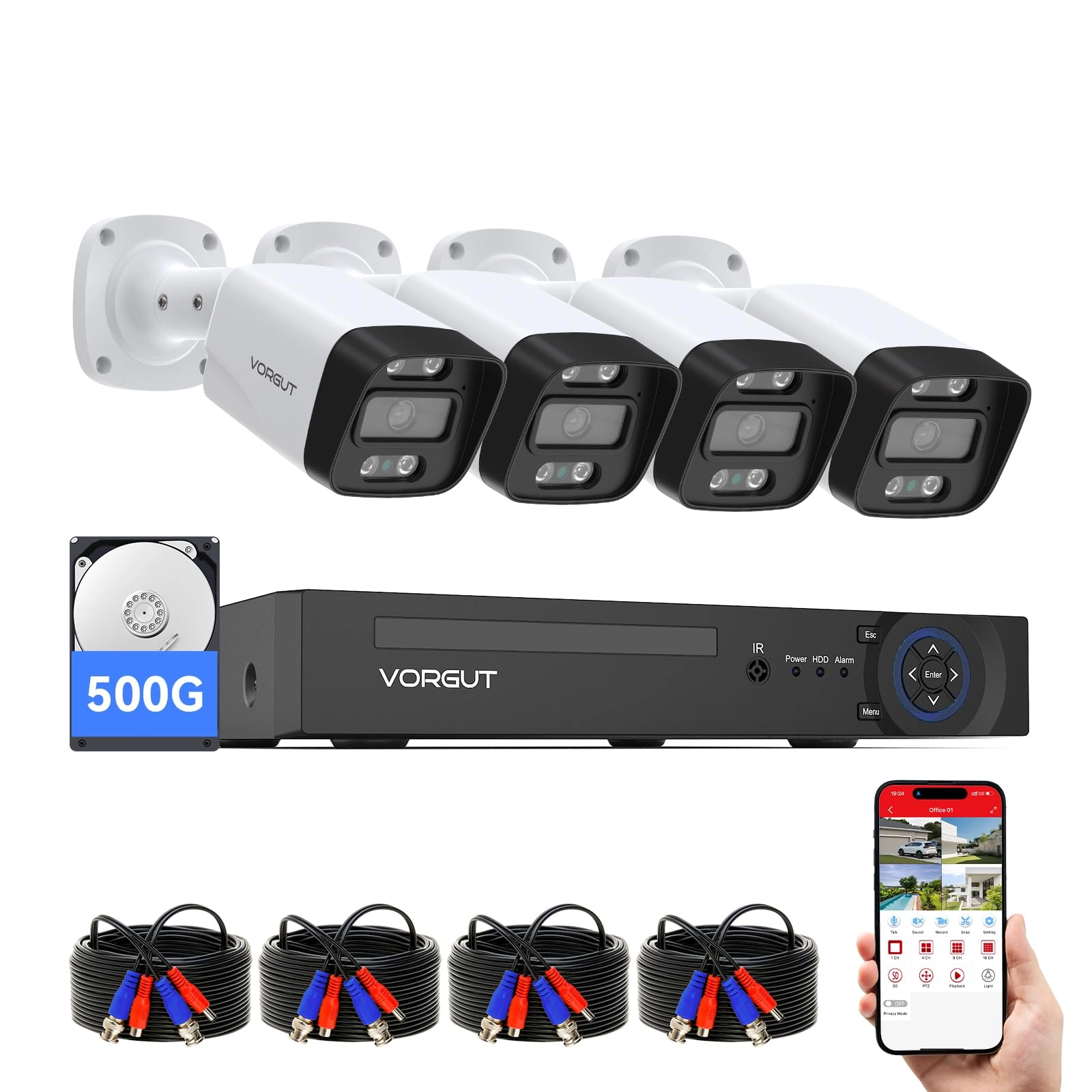 A6804-54BU-Black - 4pcs 4CH 5MP