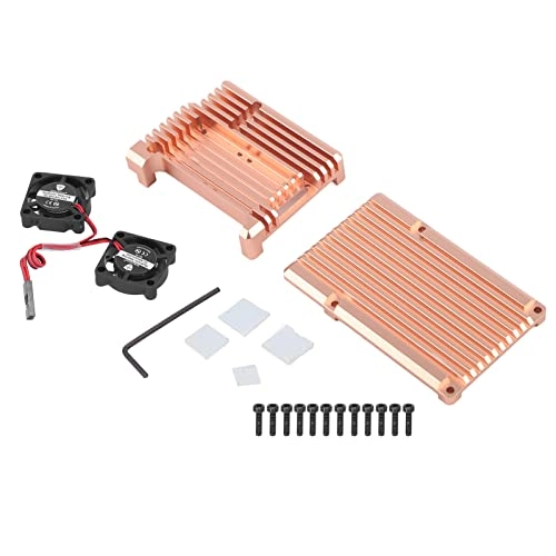 Protective Box/Cover - Aluminium Alloy Dual Cooling Fan Gold