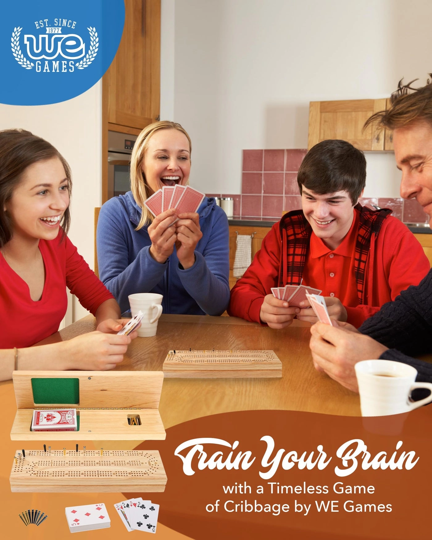 Cribbage Board - Wooden Black Stained 3 Track