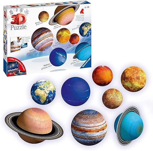 Solar System 3D Puzzle (EM-11668-3) - 27/54/72/108 pcs