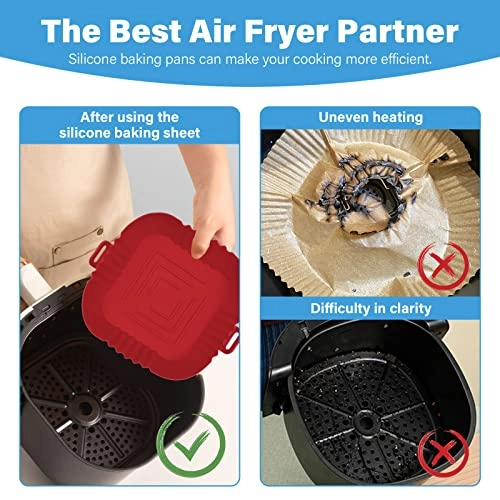Square Air Fryer Silicone Liners - Silicone 4 piece(s)