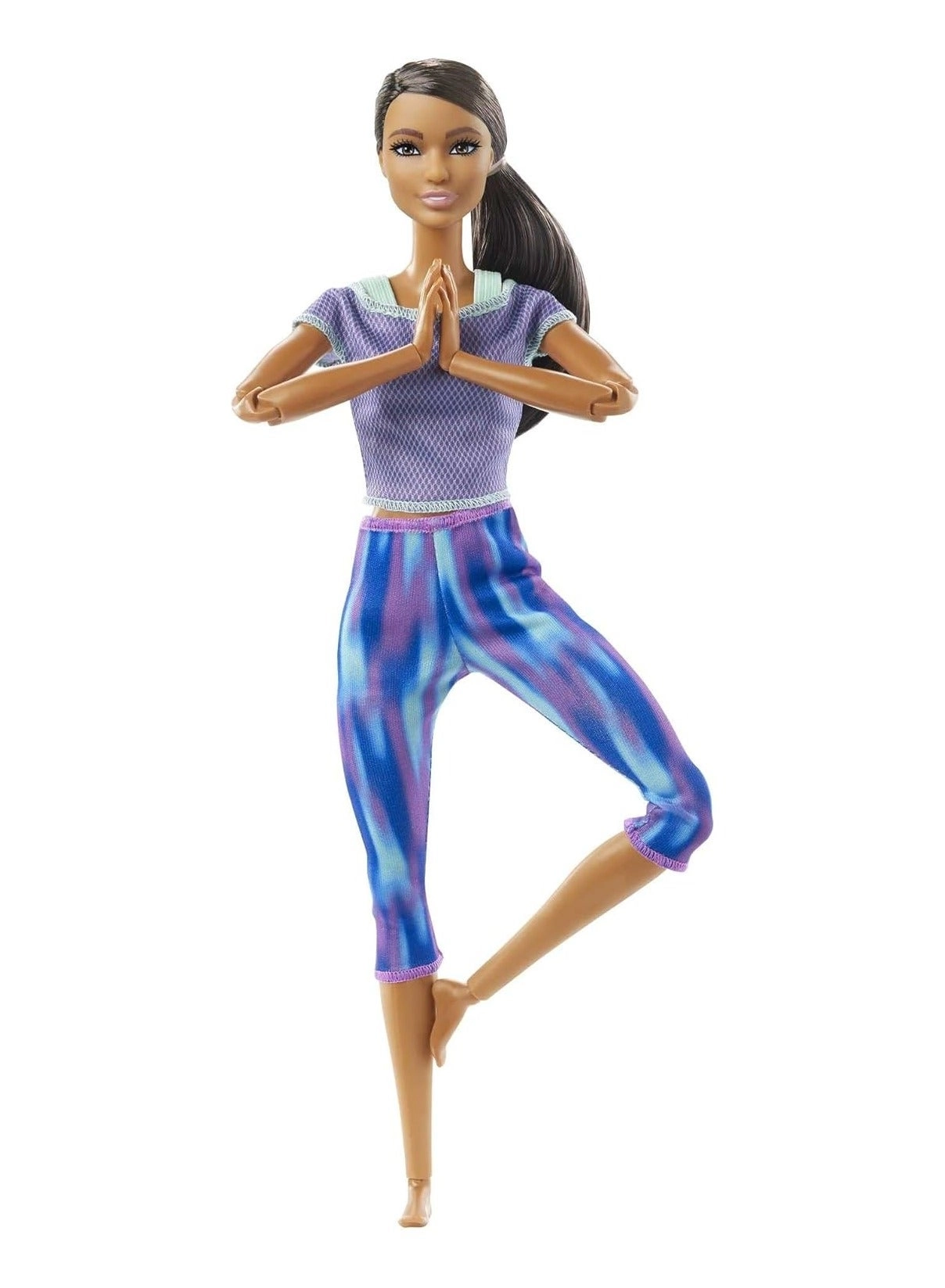 Barbie Made to Move Doll - 22 Flexible Joints Curly Brunette Ponytail Athleisure-wear Ages 3+