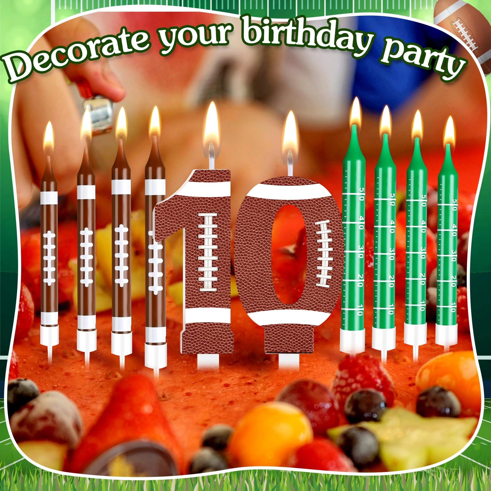 11 PCS Football Birthday Candles