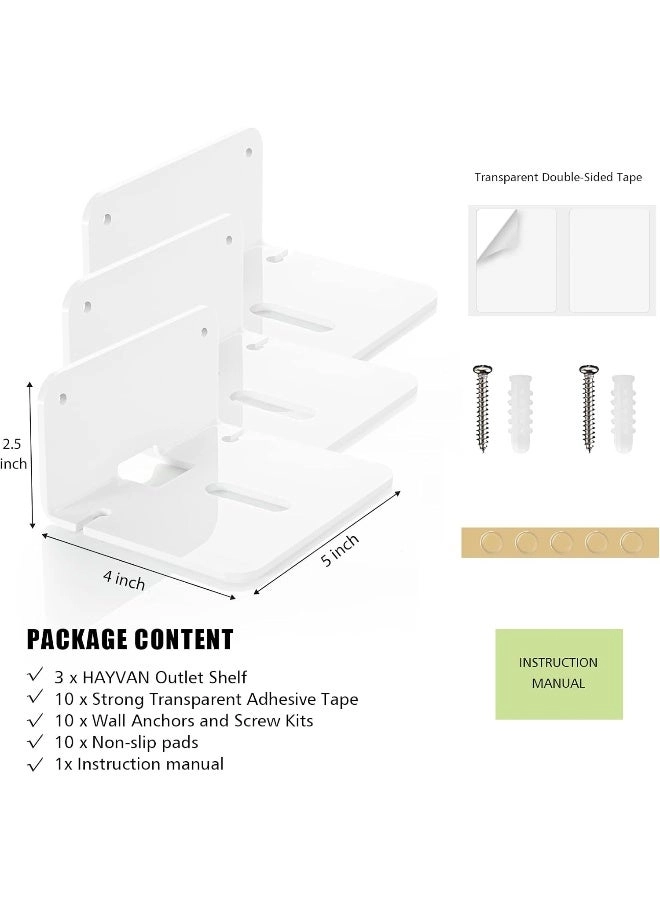 Universal Outlet Shelf - Wall Mounted Set Of 3