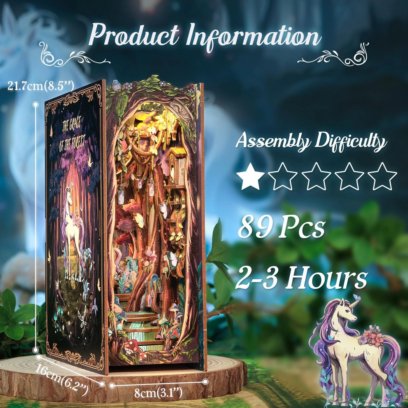 Book Nook - Forest Unicorn