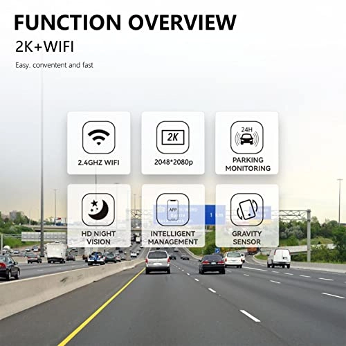 WiFi Dash Cam Front - 2K 10800P