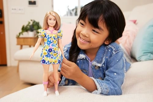 Barbie Fashionistas #208 - Down Syndrome Blond Hair Floral Dress Ages 3+