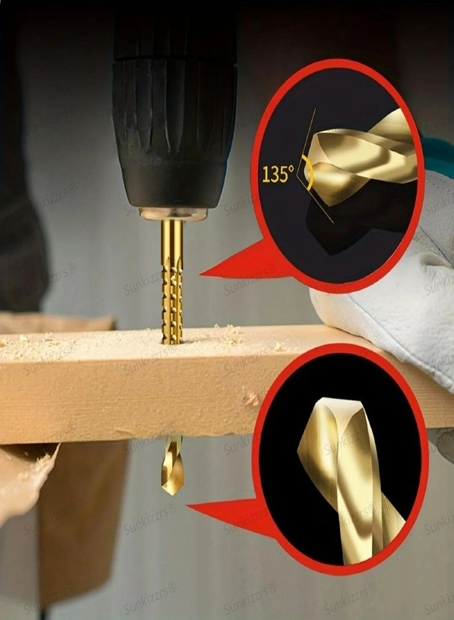 Drill Bits - Plated Titanium HSS 6 Pcs 3~8mm