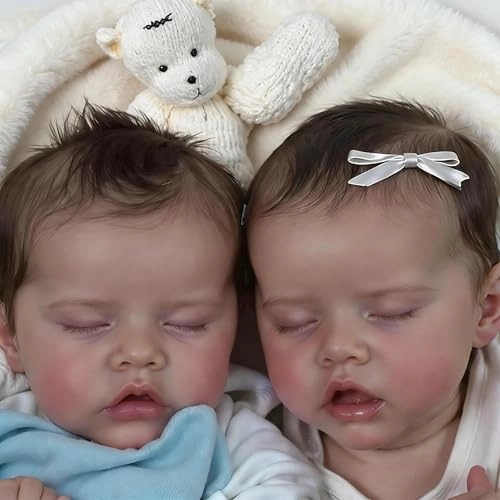 Reborn Baby Doll - 18 inch Silicone Boy and Girl Ages 3+ Bundle