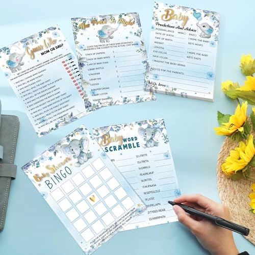 Elephant Baby Shower Games - English 6 - 15 years 302 Pcs