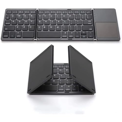 Foldable Bluetooth Wireless Keyboard - Trackpad Rechargeable