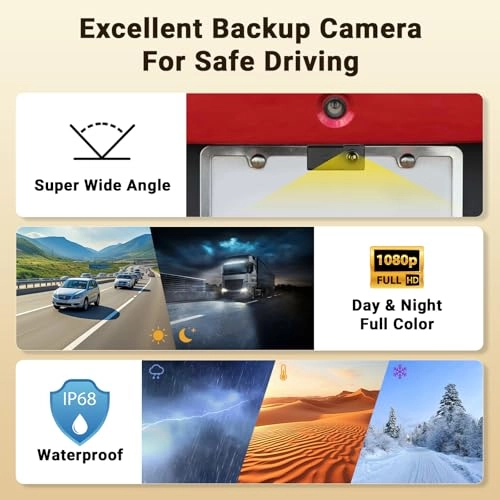 Backup Camera - 720P Night Vision + AHD Monitor - 7 inch Bluetooth