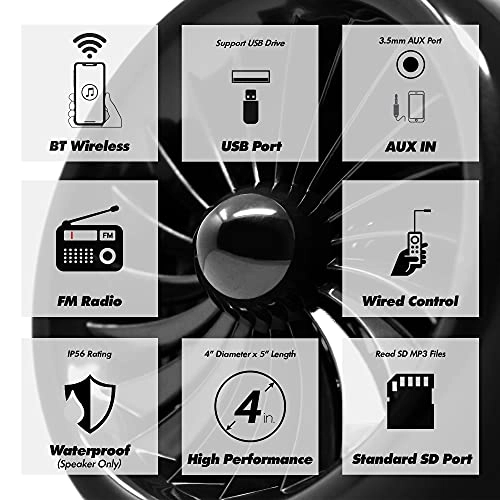 TJ4-Q - 1000W 4 Channel + 4" Speaker - 4