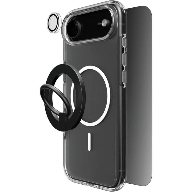 Clear Case - MagSafe for iPhone 17 + Privacy Tempered Glass + Camera Lens Protector + Magnetic Stand