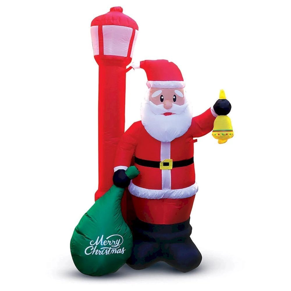 MAD TOYS Inflatable Jolly Santa - 36 x 36 x 72 in Built-In LED Lights