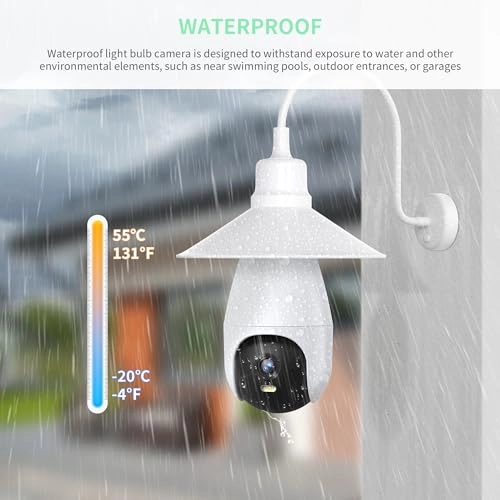 Weatherproof Light Bulb Camera 2K