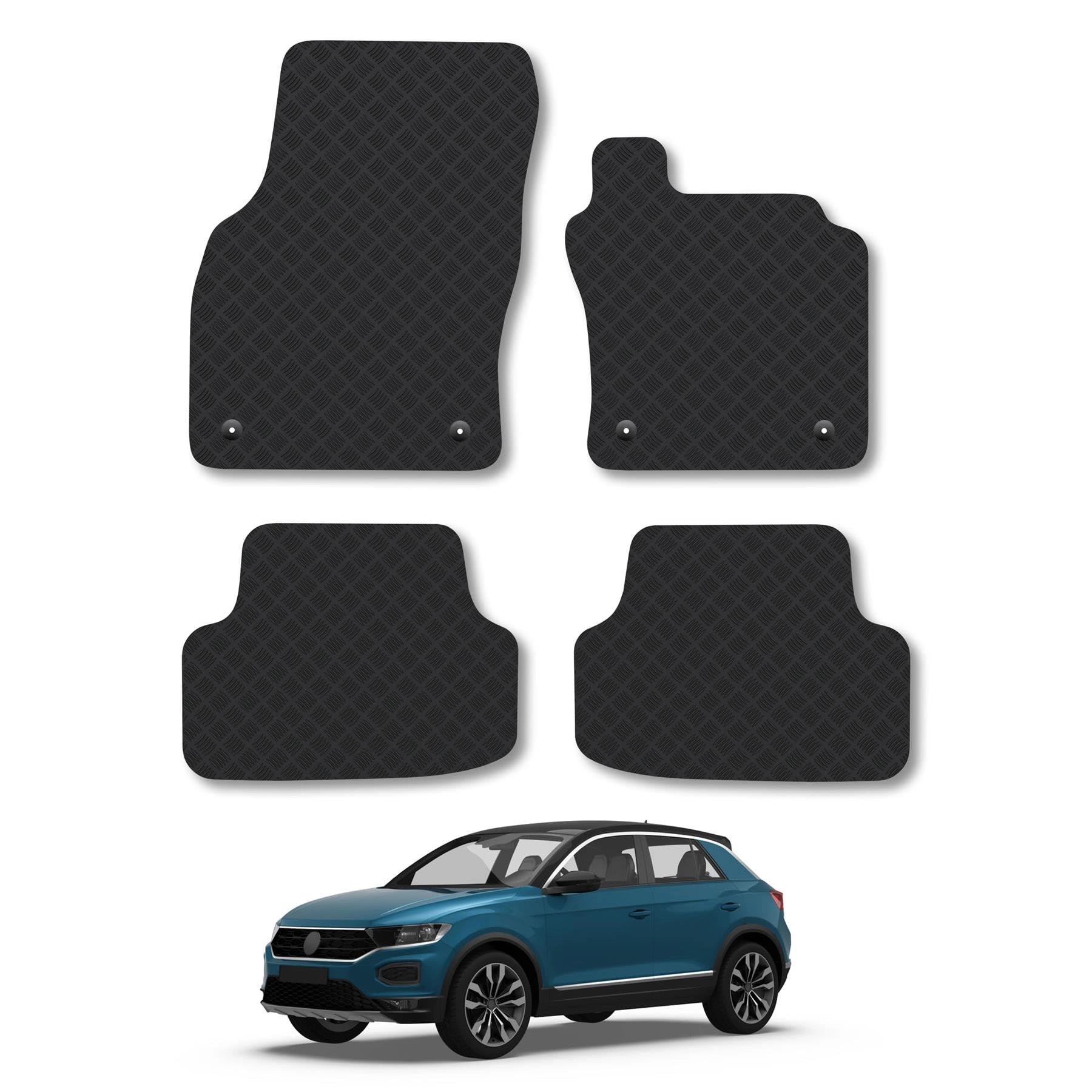 car mat co T-Roc Rubber Car Mats - 2017+ Front Rear