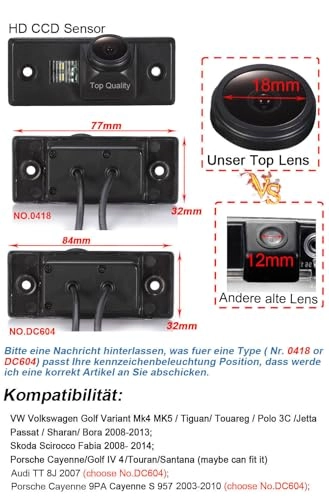 Backup Camera - universal RCA connector 1280*720 pixels
