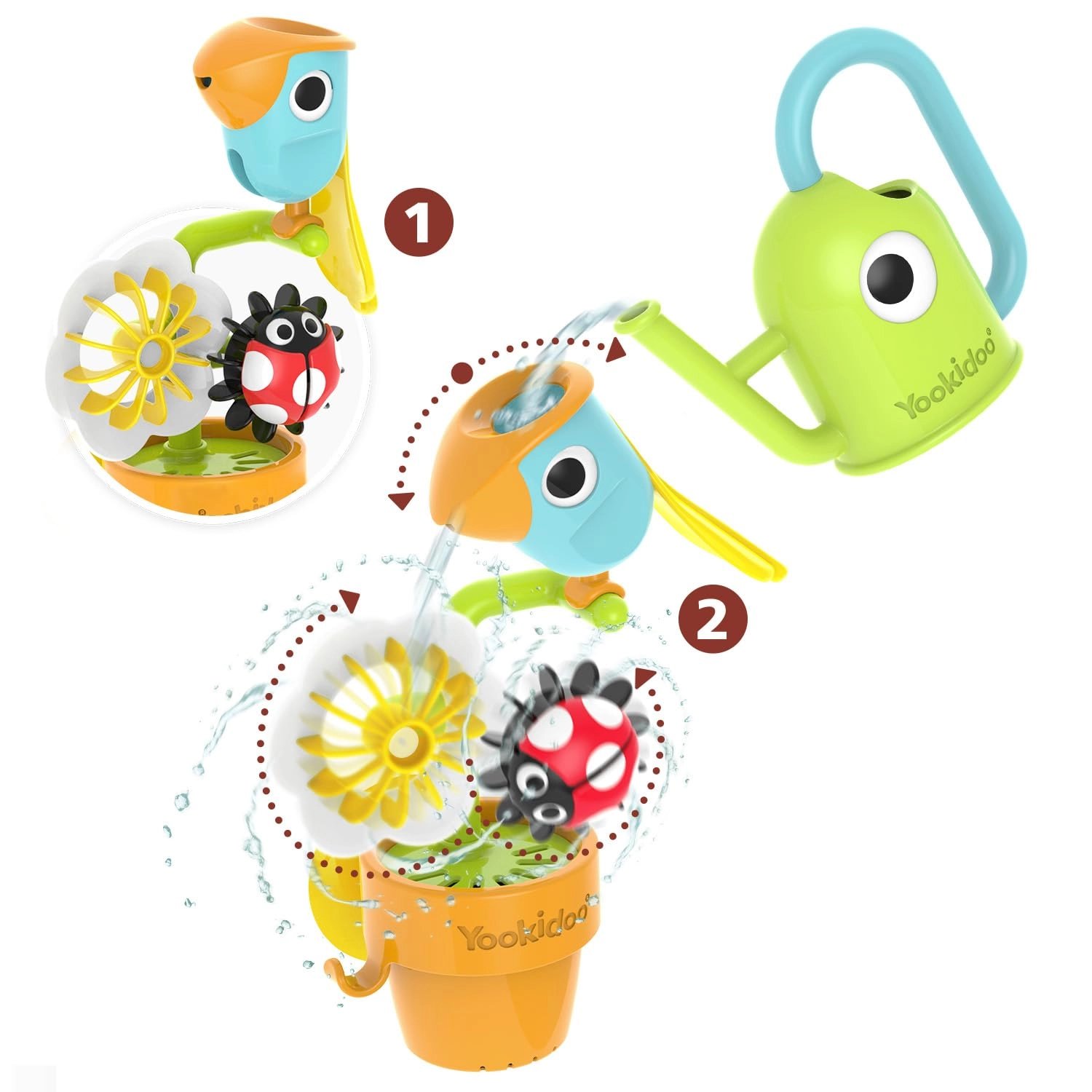 Pour N Spin Tipping Bird - Small Multicolor