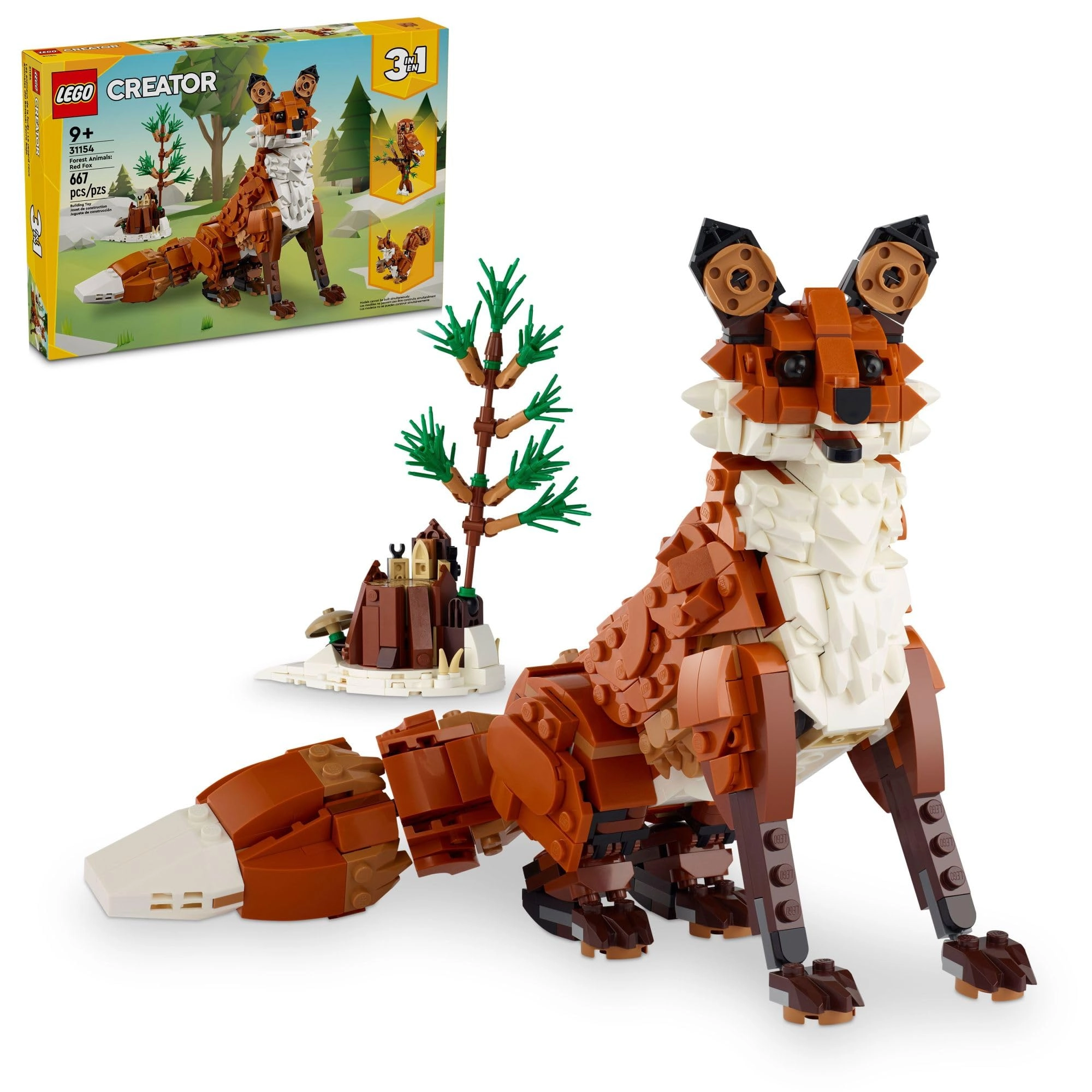 Creator 3in1 Forest Animals - Red Fox Owl Squirrel