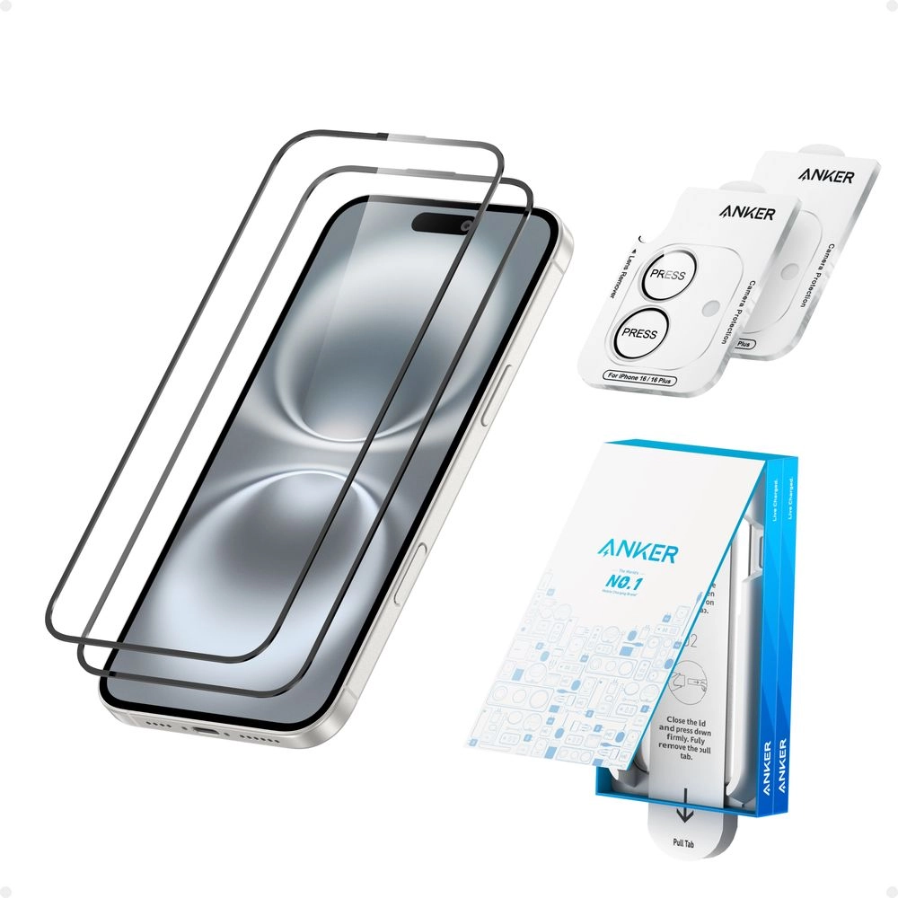 Anker HD Screen Protector + Camera Lens Protector for iPhone 16 Pro (2-Pack)