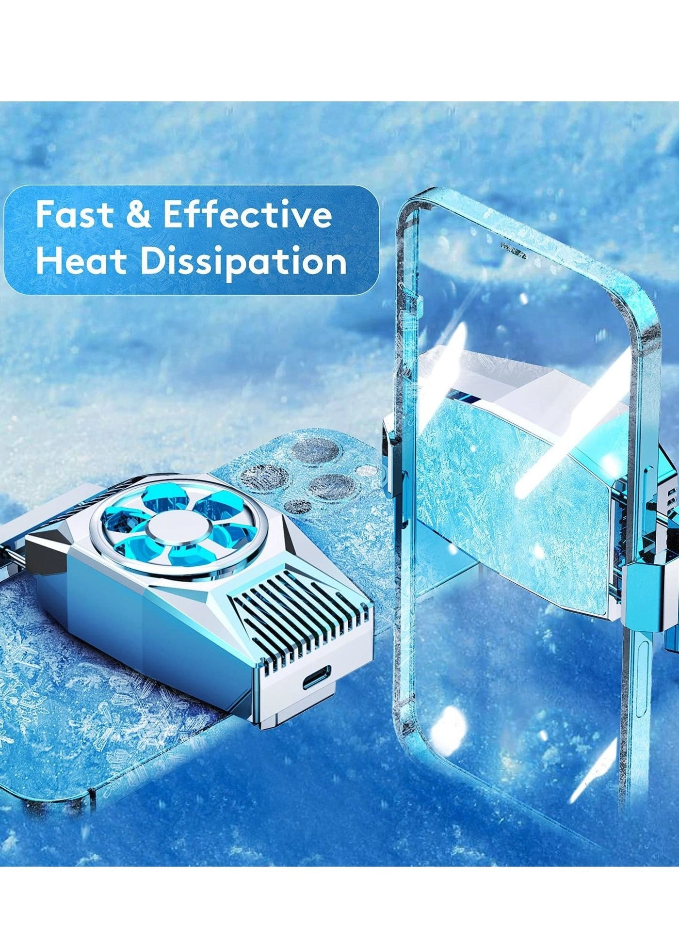Phone Cooling Fan - Portable Mini Heatsink for iPhone iOS/Android