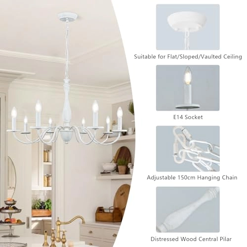 8 Lights Chandelier - Dimmable