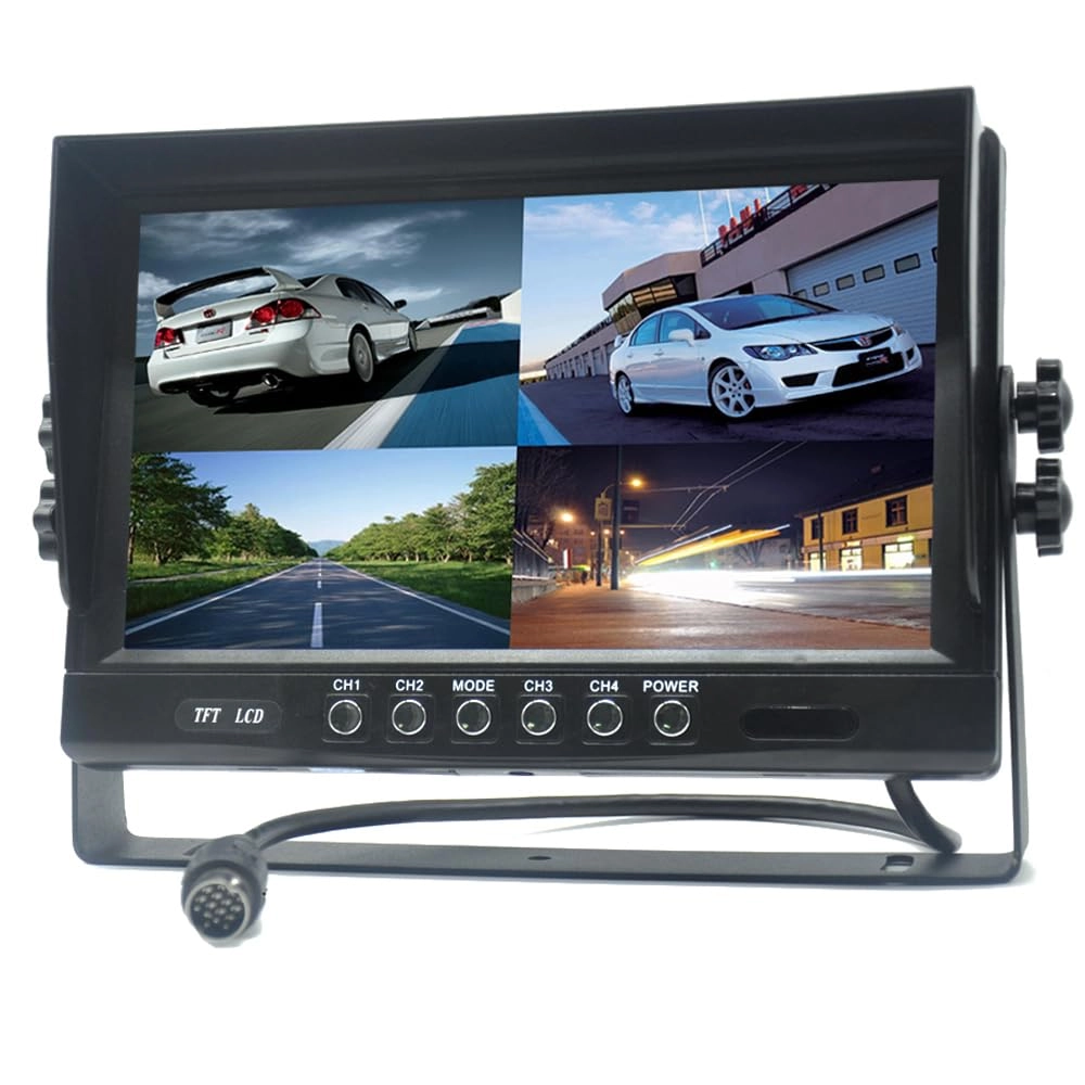 Pardarsey TFT LCD Car Rearview Quad Split Monitor - 9 Inches