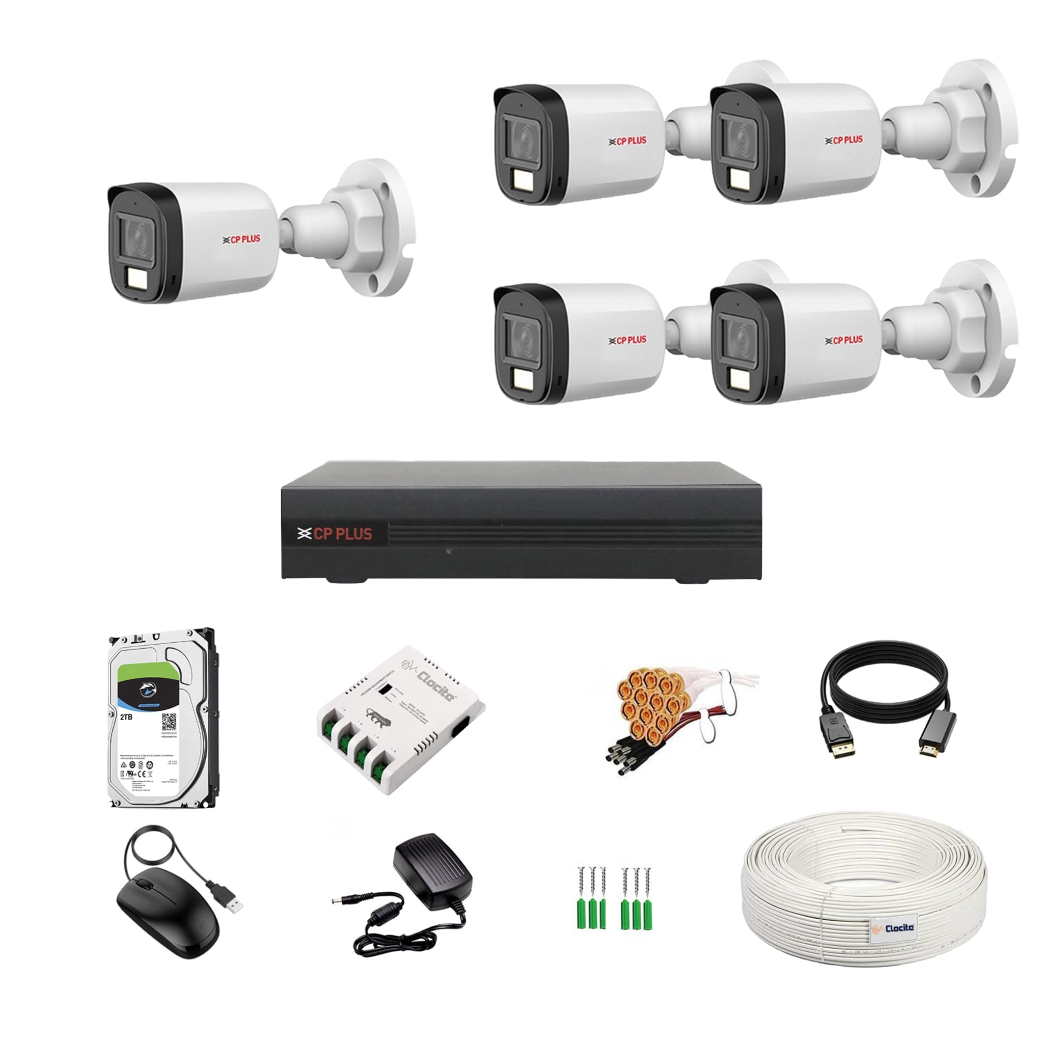 illumax 5MP 8 Channel DVR + 5MP 5 Bullet Camera + 2 TB HDD + 8 CH SMPS + CCTV Cable + BNC/DC