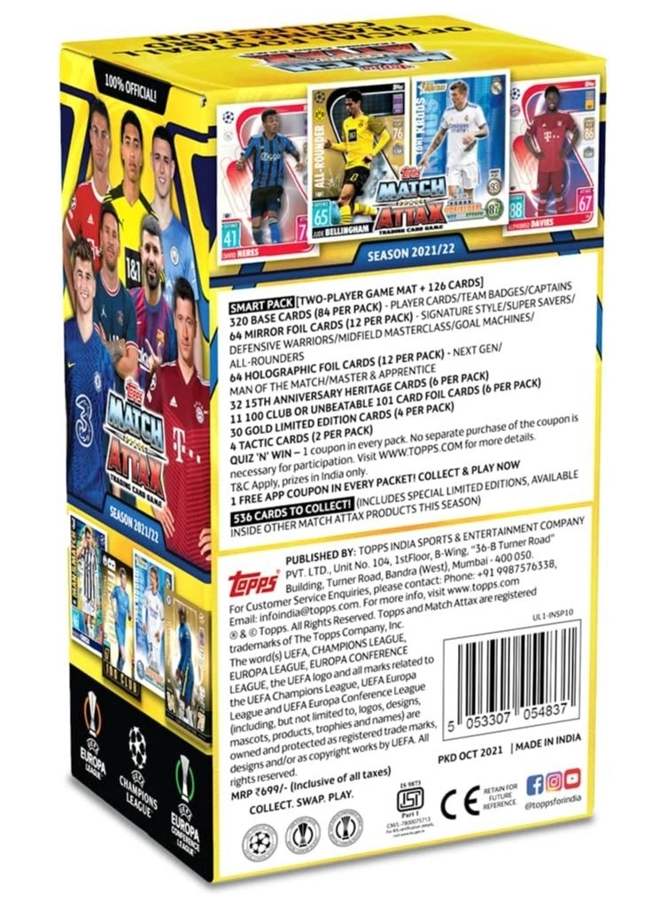 UEFA Champions League Match Attax 2021/22 TCG Collection Smart Pack - 126pcs
