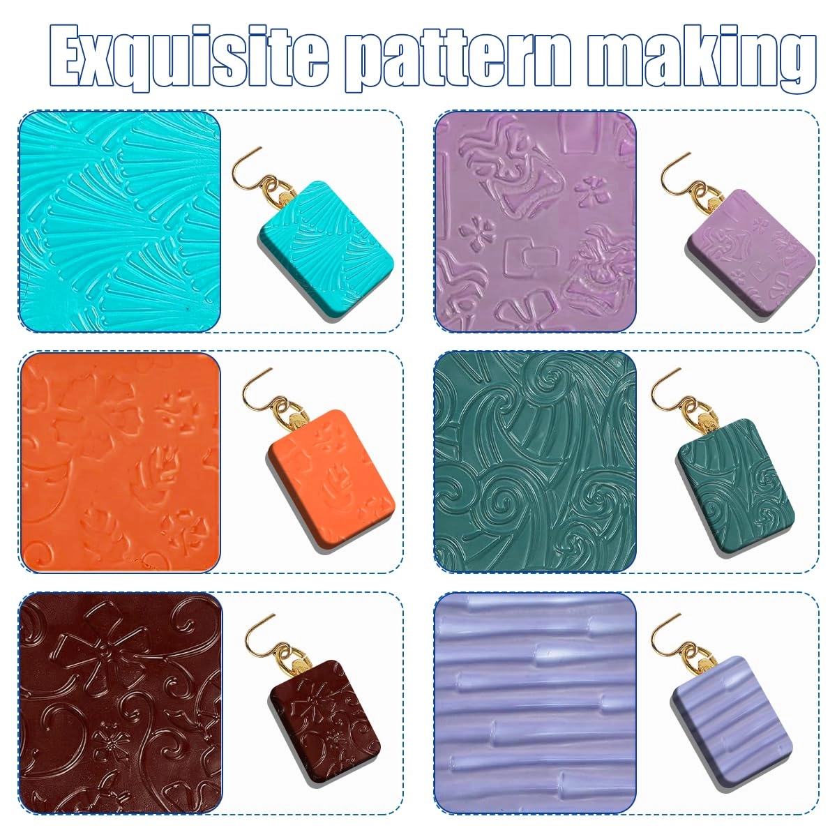 Polymer Clay Texture Sheets - 24 Pcs