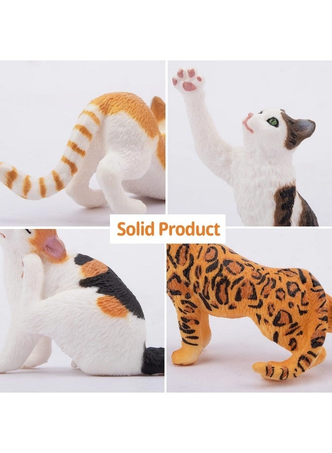 Realistic Cat Figurines 8 pcs