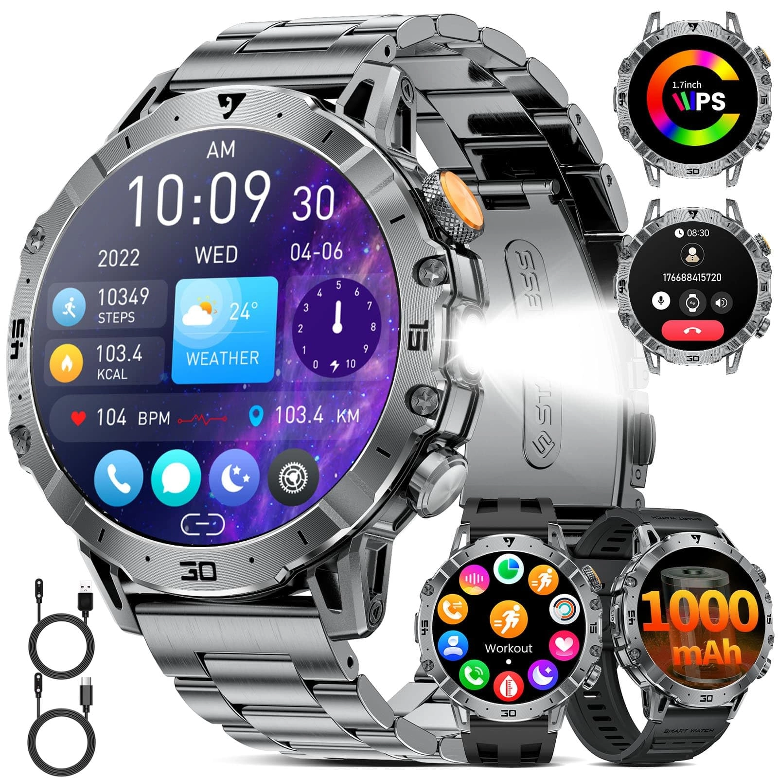 SUNKTA Smart Watch 55mm Metal