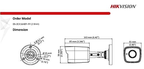 DS-7208HQHI-K1S - 8CH + Hard Disk Drive - 4TB + Mini-Bullet Camera - 5MP 2.8mm