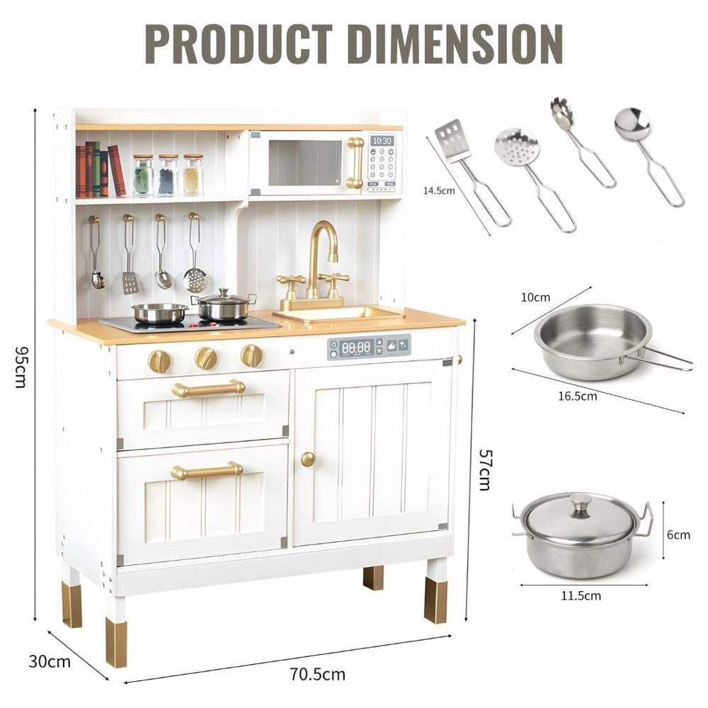 Kids Wooden Kitchen Pretend Playset (5551007-Ka426)