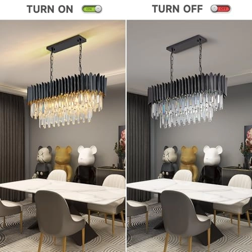 Crystal Pendant Light - 8 x E14 80x30 cm