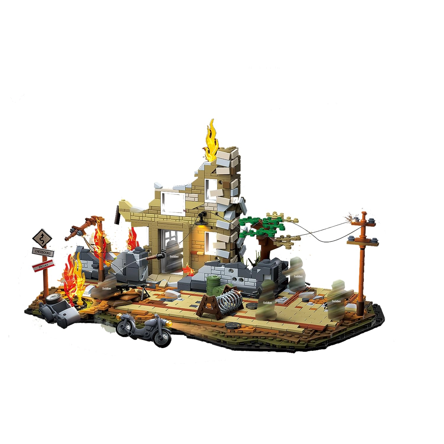 Jeamoc WW2 Military Ruins - Military 1145 pcs