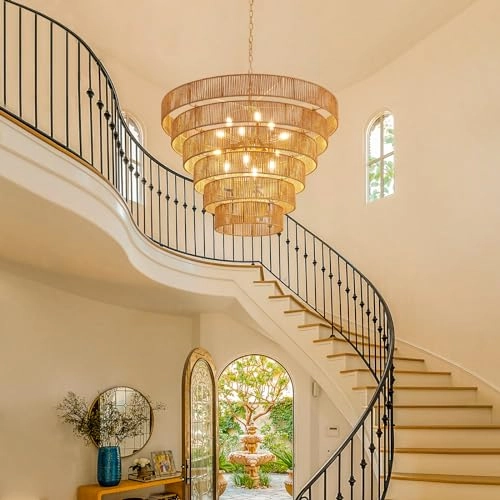 Rattan Chandelier - max 53.1"