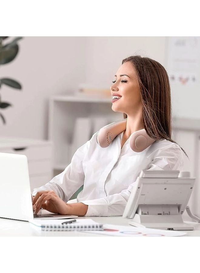 Leafless Hanging Neck Fan - USB Rechargeable 5-speed White