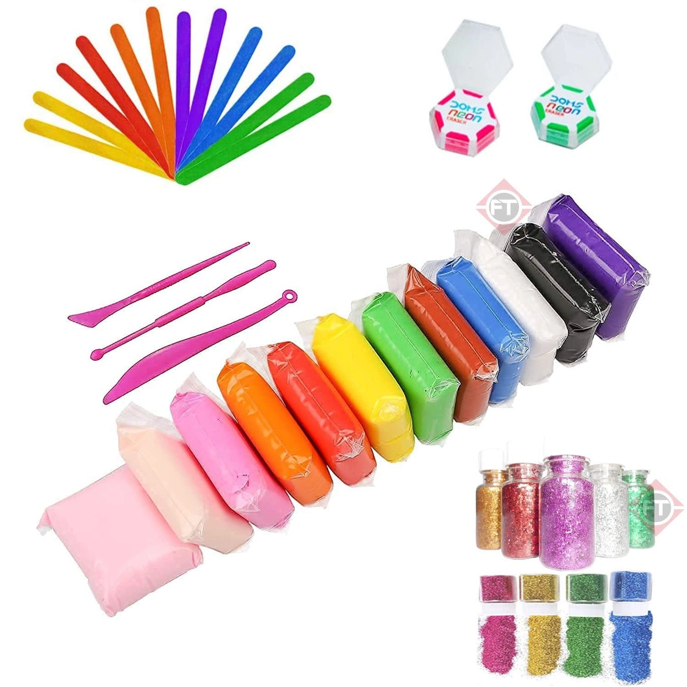 Air Dry Clay Set - 12 Color Jewellery Making Beginners Kit