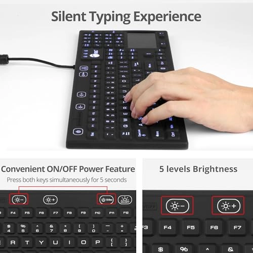 Silicone Washable Keyboard - 110-key Wired
