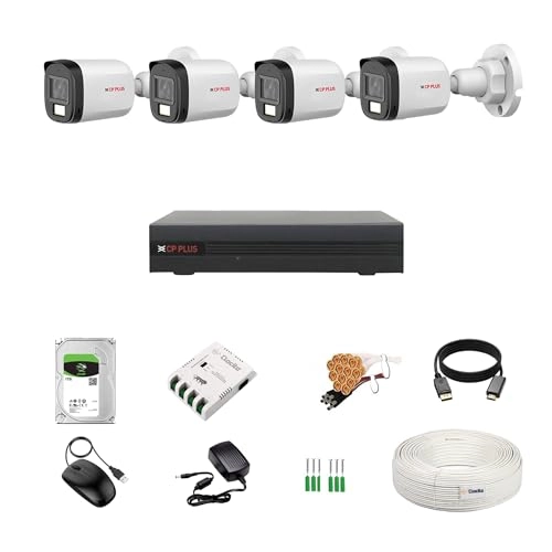 4 Channel DVR + Bullet Camera - 2.4MP + HDD - 1TB + Copper Cable Roll + 4 CH Power Supply + BNC & DC Full Combo Kit